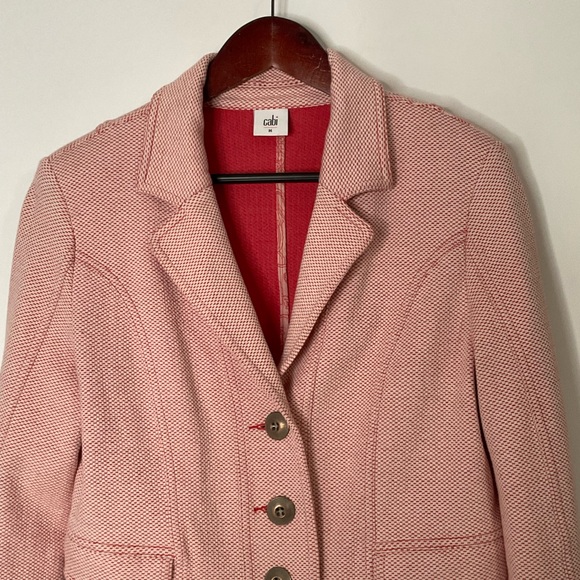 Cabi #5301 Amelia Coral Pink Button Up Bomber Jacket; Size Medium - Picture 3 of 16